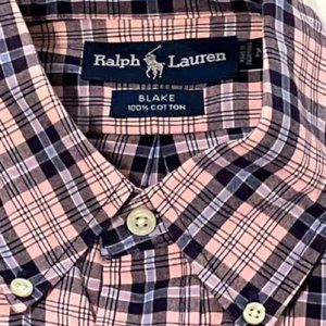 Ralph Lauren Pink and Blue Plaid Shirt